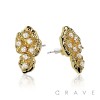 PAIR OF 18K GOLD PLATED INGOT CENTERED SHAPE NUGGET EARRINGS